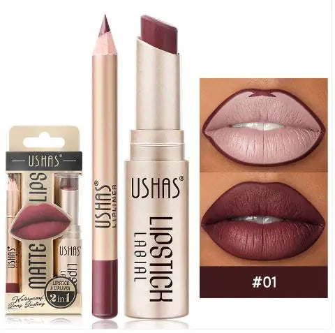 USHAS Matte Stain-Free Waterproof Nude Lipstick