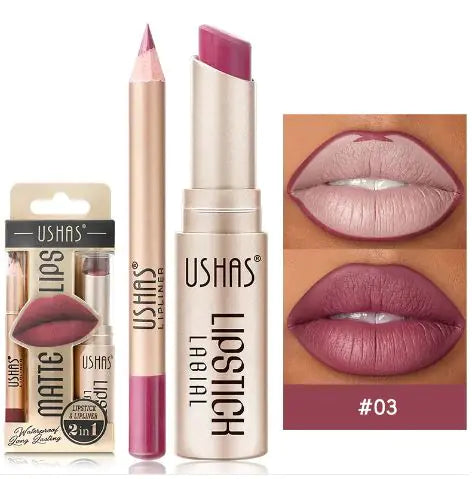 USHAS Matte Stain-Free Waterproof Nude Lipstick