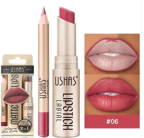 USHAS Matte Stain-Free Waterproof Nude Lipstick