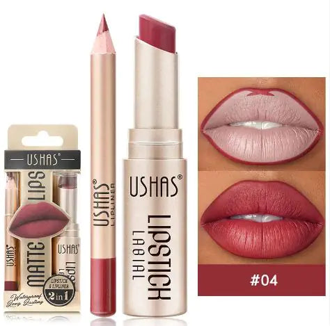 USHAS Matte Stain-Free Waterproof Nude Lipstick